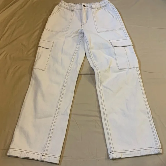 PacSun White Cargo Pants Women's Size S - Picture 4 of 9
